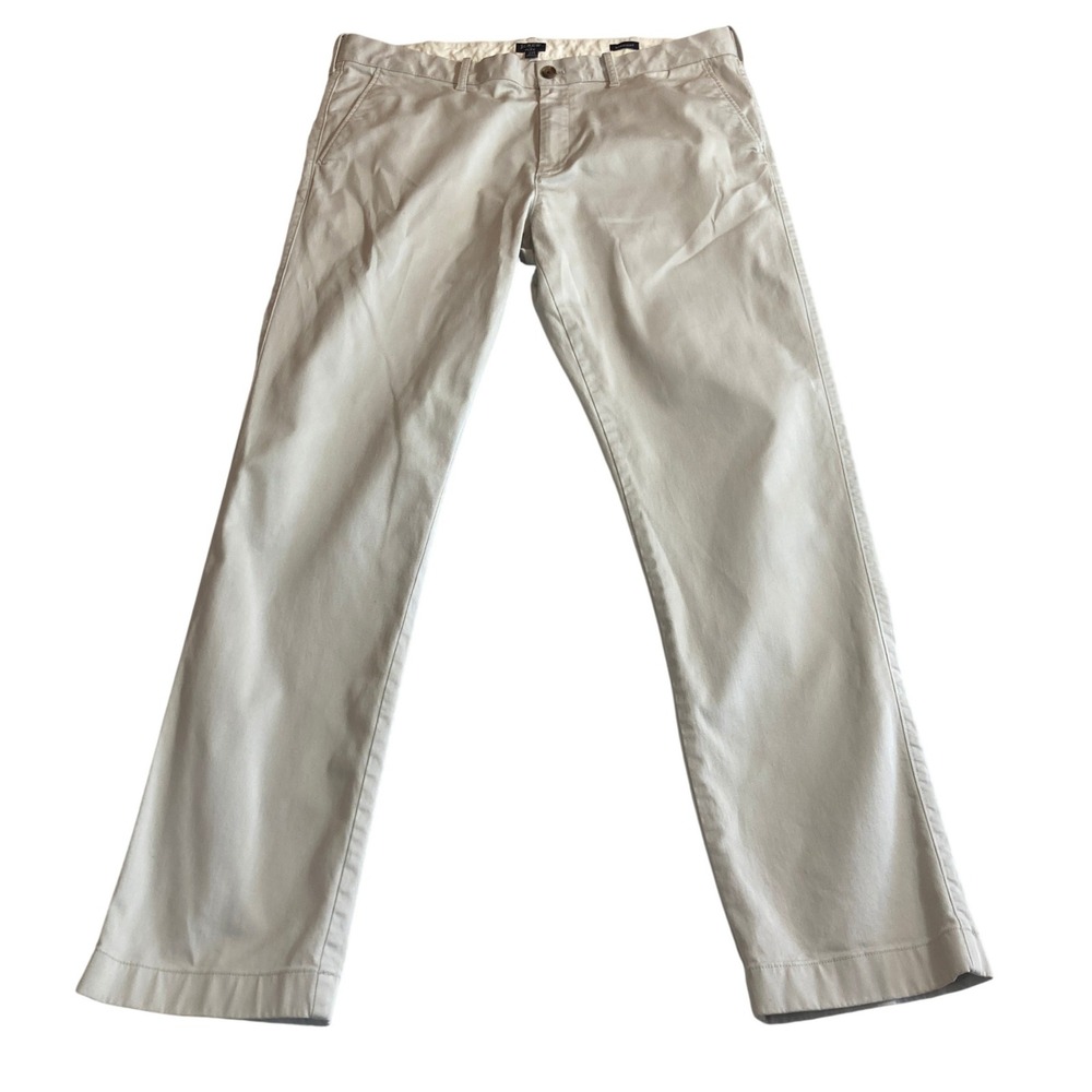 J.Crew Pants Men 38x34‎ Flex Straight Fit Chino Light Khaki Tan H3186 Preppy